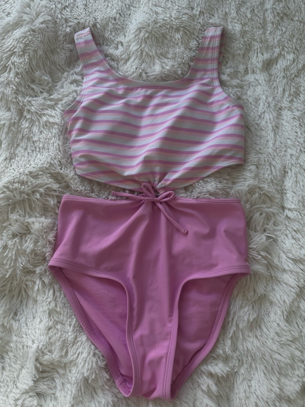 Sugar & Jade Girls Pink White Swimsuit Size: 10